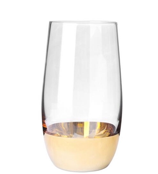 新款镀金柠檬杯现代单层圆形饮料杯子 玻璃水杯