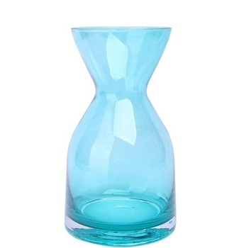 文艺复古蓝色束腰花瓶 家用桌面式插干花 玻璃工艺品