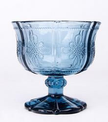 复古玻璃杯中国结系列彩色玻璃冰激凌杯玻璃矮脚杯