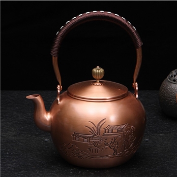 山里人家功夫铜茶壶 日式轻奢纯手工茶壶养生开水煮茶壶