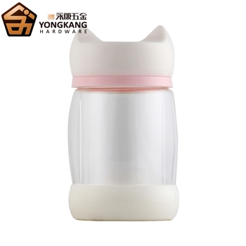 猫咪杯便携创意可爱水杯玻璃杯女士办公室花茶杯 280ML