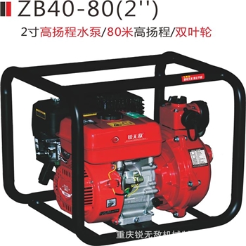 锐无敌汽油机水泵2寸 高扬程ZB40-80 双叶轮